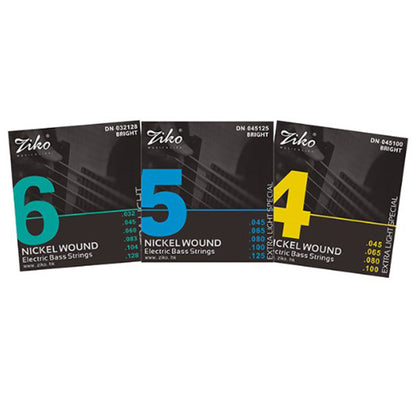 Ziko DN-045-5 5 String Electric Bass Guitar String Nickel Wound Extra Light DN-045125 (45-125)