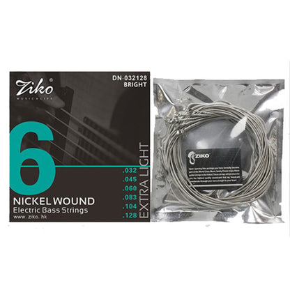 Ziko DN-045-6 6 String Electric Bass Guitar String Nickel Wound Extra Light DN-045128 (32-128)