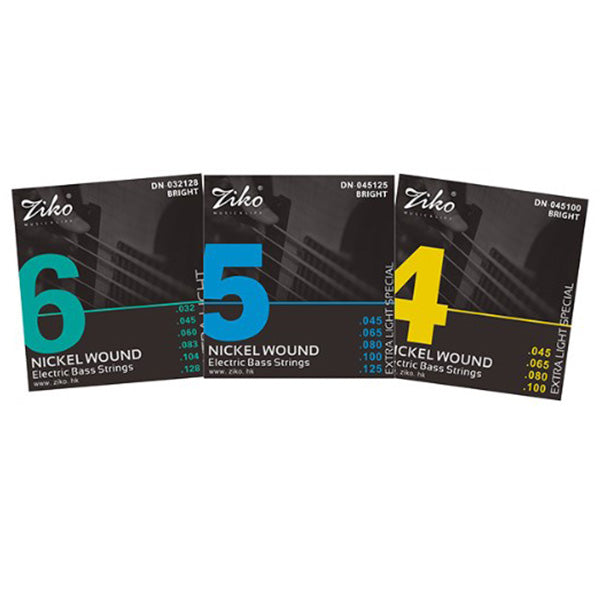 Ziko DN-045-6 6 String Electric Bass Guitar String Nickel Wound Extra Light DN-045128 (32-128)