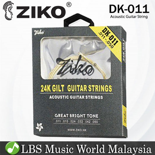 Ziko DK-011 Acoustic Guitar Strings 24K Gilt Great Bright Tone Phosphor Bronze (011-050)