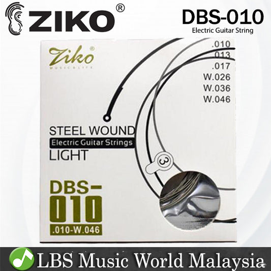 Ziko DBS-010 Electric Guitar Strings Steel Wound Light Tone High Carbon (010-046)
