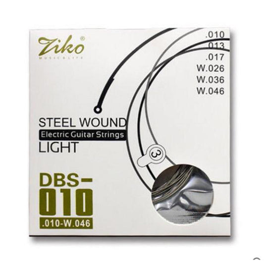 Ziko String DBS010 Electric Guitar Strings Steel Wound Light Tone 3 Times Durability 3 Set (010-046)