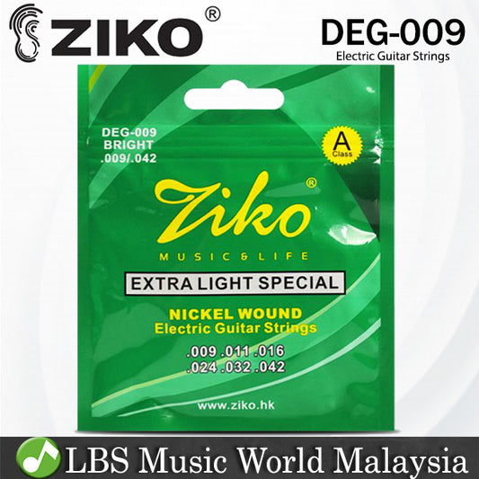 Ziko DEG-009 Electric Guitar Strings Nickle Wound Extra Light Special Bright Tone (009-042)