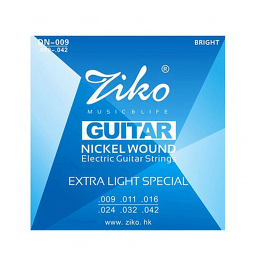 Ziko DN-009 Electric Guitar Strings Nickle Wound Extra Light Special Bright Tone (009-042)