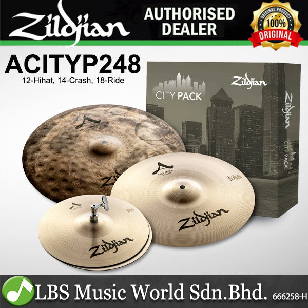 Zildjian ACITYP248 A Family Zildjian City Cymbal Pack - 12" Hihat / 14" Crash / 18" Ride