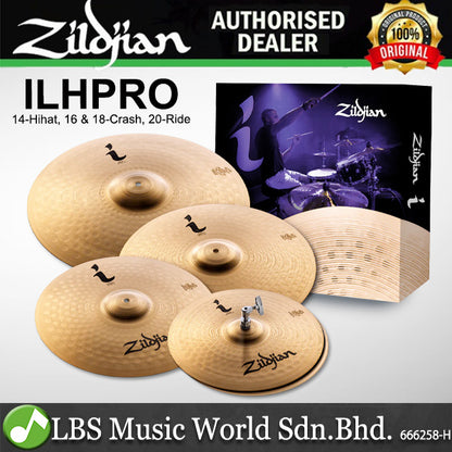 Zildjian ILHPRO I Family Pro Gig Cymbal Pack - 14" Hihat / 16" & 18" Crash / 20" Ride