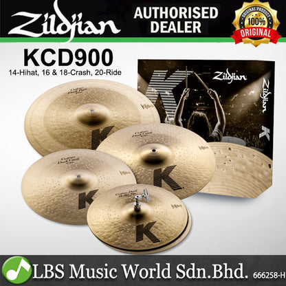 Zildjian KCD900 K Family Custom Dark Cymbal Pack - 14" Hihat / 16 & 18" Crash / 20" Ride