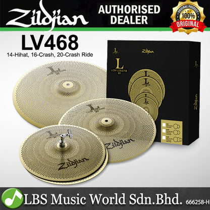Zildjian LV468 Low Volume Cymbal Pack - 14" HiHat / 16" Crash / 18" Crash Ride
