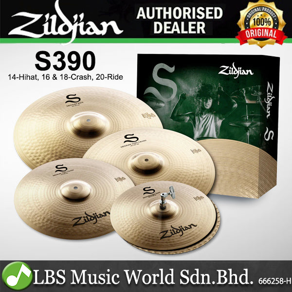 Zildjian S390 S Family Performer Cymbal Pack - 14" Hihat / 16 & 18" Crash / 20" Ride