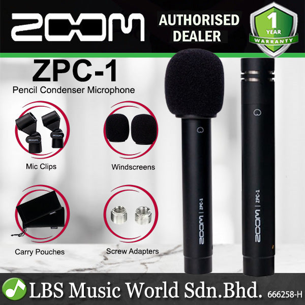 Zoom ZPC 1 Pencil Condenser Microphone With Cardioid Mic (ZPC1 ZPC 1)
