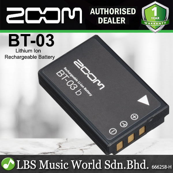 Zoom BT 03 Lithium Ion Rechargeable Battery For Q8 (BT03 BT 03)