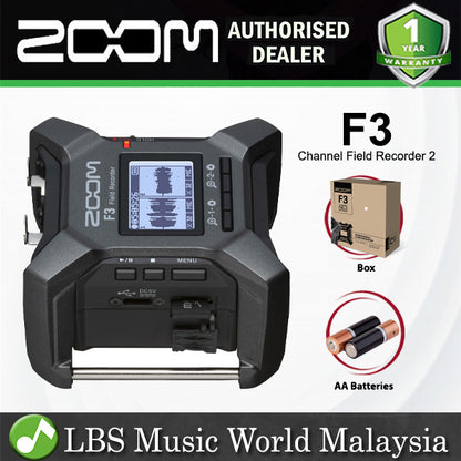 Zoom F3 2 Channel Portable Field Recorder and USB Audio Interface (F-3 F 3)
