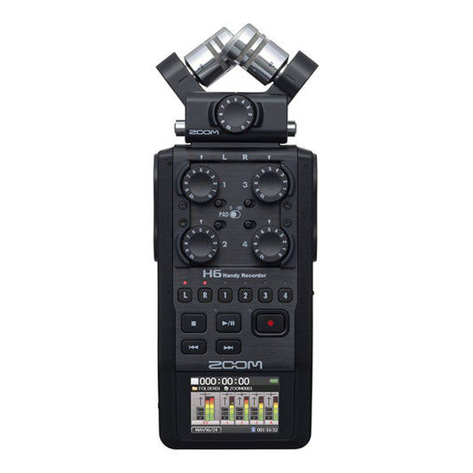 Zoom H6 All Black Handy Recorder USB Audio Interface with Microphone Preamp and Software (H 6)