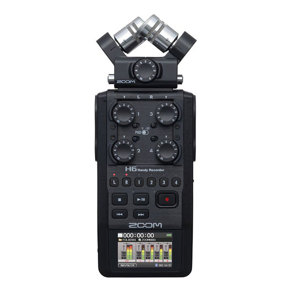 Zoom H6 All Black Handy Recorder USB Audio Interface with Microphone Preamp and Software (H 6)