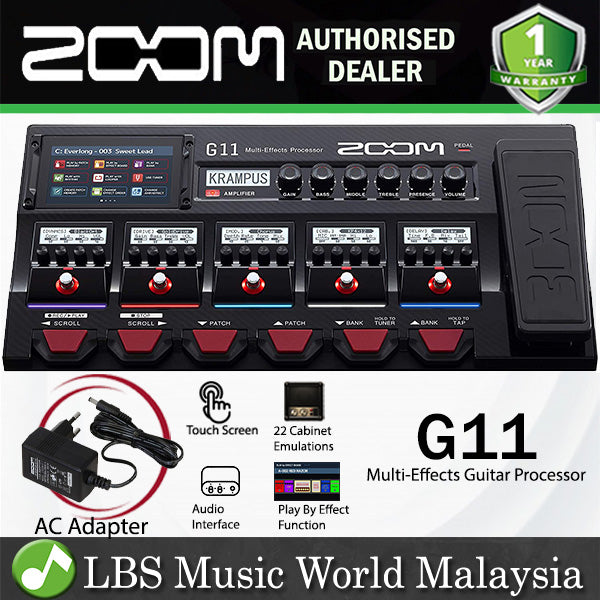 Zoom G11 Multi Effects Processor with Expression Pedal Audio Interface Modeling Amp for Electric Guitar (G 11)