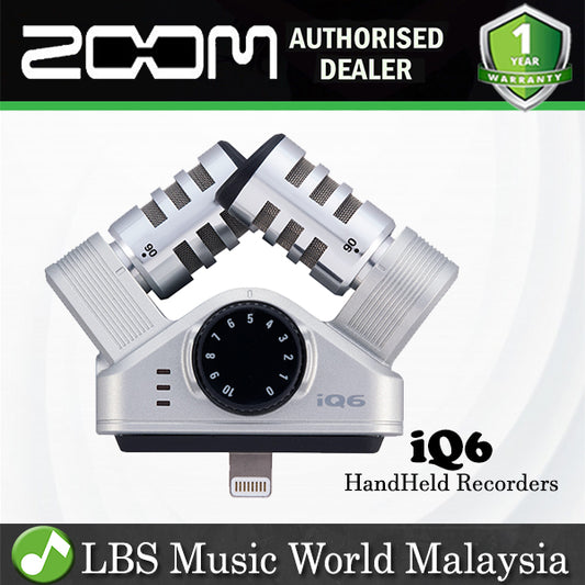 Zoom iQ6 Stereo Mic for iOS XY Stereo Recording Microphone with Lightning