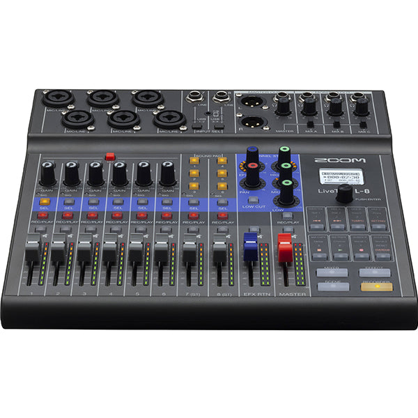 Zoom LiveTrak L-8 8 channel Digital Mixer Recorder Audio Interfast Podcast (L8 L 8)