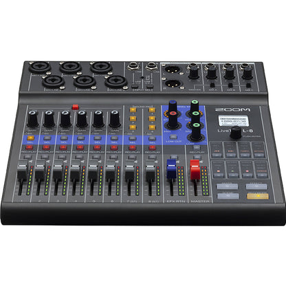 Zoom LiveTrak L-8 8 channel Digital Mixer Recorder Audio Interfast Podcast (L8 L 8)