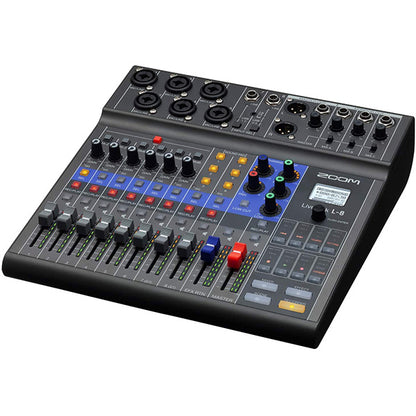 Zoom LiveTrak L-8 8 channel Digital Mixer Recorder Audio Interfast Podcast (L8 L 8)