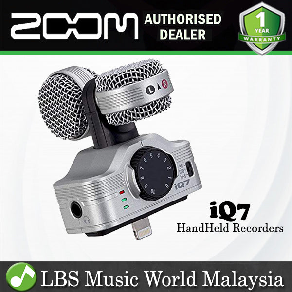 Zoom iQ7 Rotating Mid Side Stereo Capsule Mic Microphone Lightning