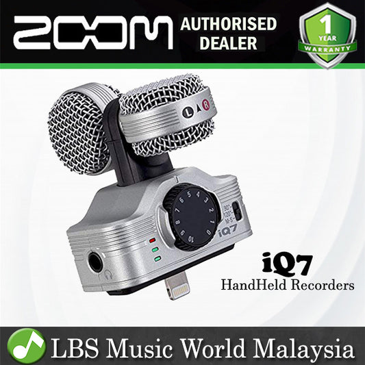 Zoom iQ7 Rotating Mid Side Stereo Capsule Mic Microphone Lightning Connector for iOS (IQ 7)