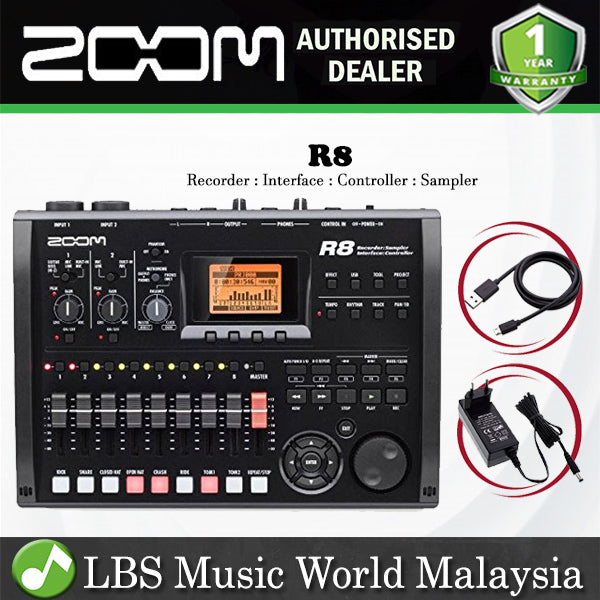 Zoom R8 8 Track SD Recorder Interface Sampler Audio Interface USB