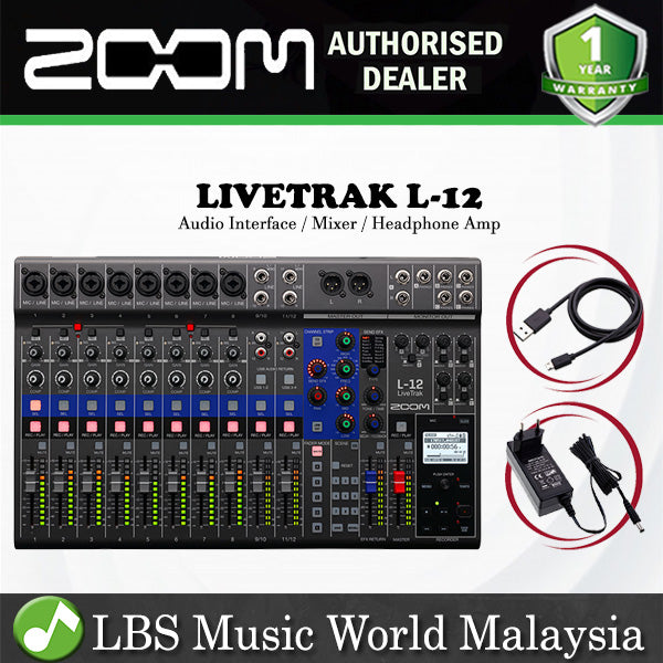 Zoom LiveTrak L-12 12 Channel Digital Mixer Recorder USB Audio Interface (L12 L 12)