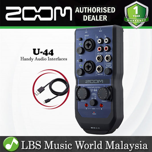 Zoom U-44 4-channel Handy Audio Interface Portable USB Recorder (U44 U 44)