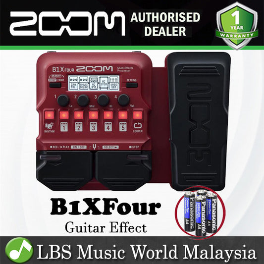 Zoom B1X FOUR Bass Multi Effects Processor with Expression Pedal for Bass Guitar (B1XFour B1 X)
