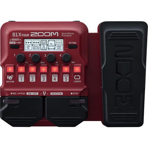 Zoom B1X FOUR Bass Multi Effects Processor with Expression Pedal for Bass Guitar (B1XFour B1 X)