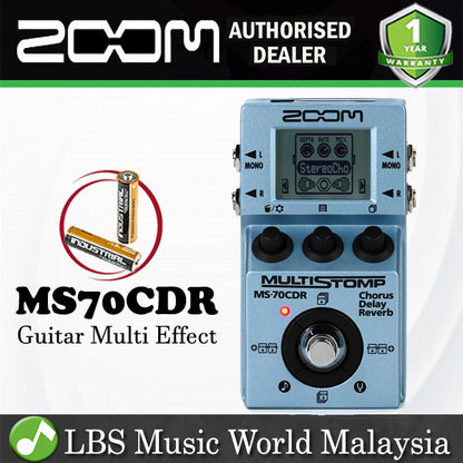 Zoom MS-70CDR MultiStomp Multi Effect Pedal Chorus Delay Reverb Stompbox (MS70CDR MS 70CDR)
