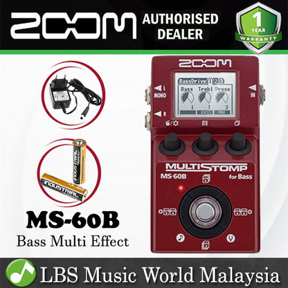 [Not Available] Zoom MS-60B Multistomp Bass Guitar Multi Effects Pedal With Adapter (MS60B MS 60B)