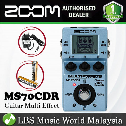 [Discontinued] Zoom MS-70CDR MultiStomp Multi Effect Pedal Chorus Delay Reverb Stompbox With Adapter  (MS70CDR MS 70CDR)