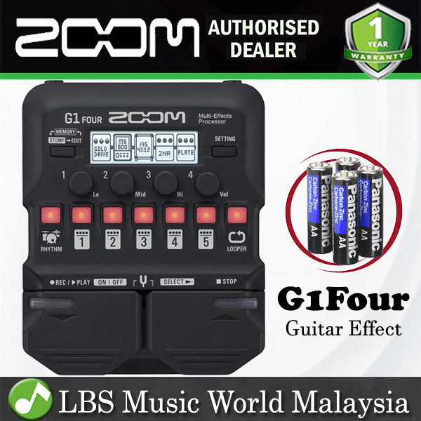 Zoom G1 FOUR Multi Effects Processor Pedal Guitar Stompbox Drum Machine (G1Four G14)