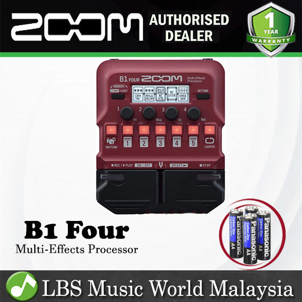 Zoom B1 FOUR Bass Guitar Multi Effects Processor Pedal Stompbox (B1FOUR B14)