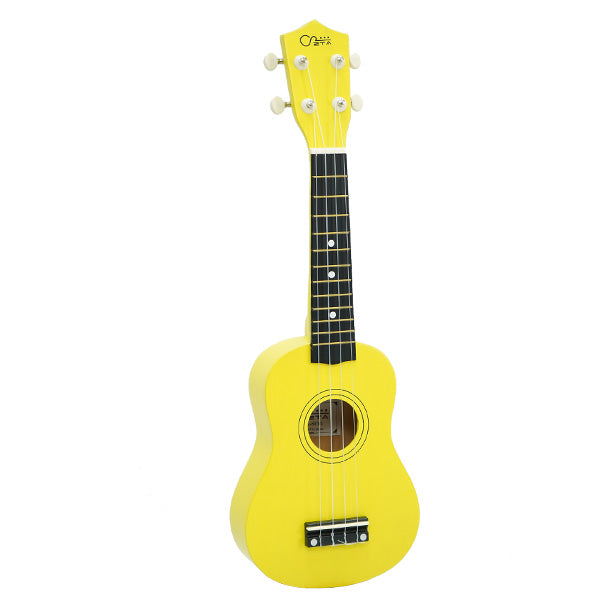 ZTA 21 Inch Soprano Ukulele Hawaii Guitar Beginner Starter Package (Yellow)