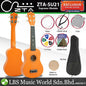 ZTA 21 Inch Soprano Ukulele Hawaii Guitar Beginner Starter Package (Orange)