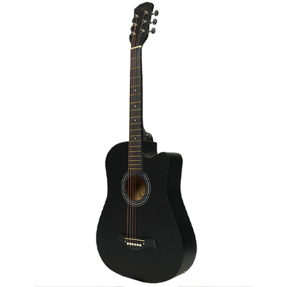 ZTA 38 Inch Acoustic Guitar Sunburst EQ Pickup Cutaway Starter Pack Folk Guitar Bundle With Plug In Amp Equalizer and MA10A Amplifier