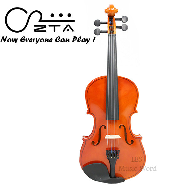 ZTA Violin V1 Beginner Bundle Package with Case String Bow Rosin Mute Fingering Chart and Shoulder Rest - Size 1/4 1/2 3/4 4/4