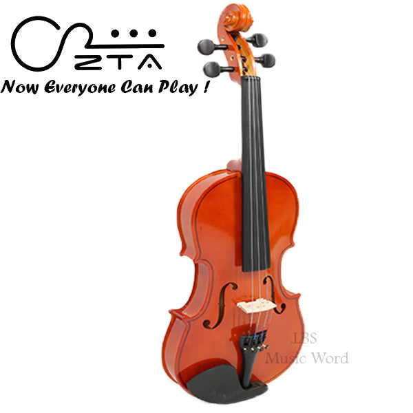 ZTA Violin V1 Beginner Bundle Package with Case String Bow Rosin Mute Fingering Chart and Shoulder Rest - Size 1/4 1/2 3/4 4/4