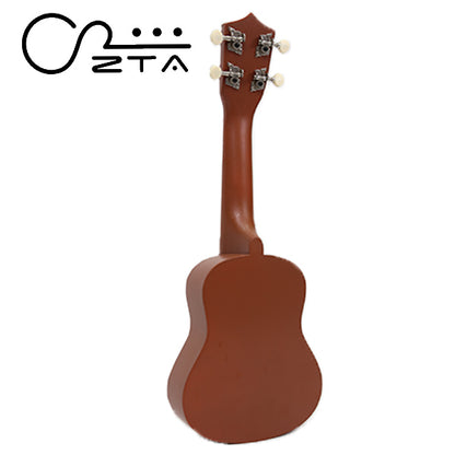ZTA 21 Inch Soprano Ukulele Hawaii Guitar Beginner Starter Package (Brown)