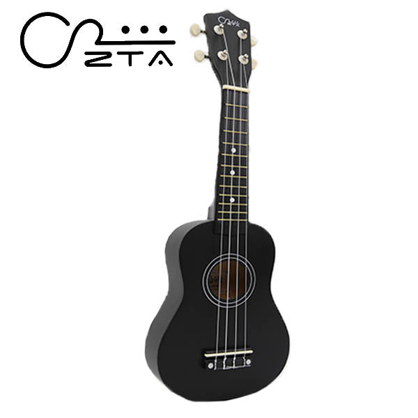 ZTA 21 Inch Soprano Ukulele Hawaii Guitar Beginner Starter Package (Black)