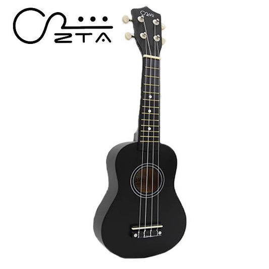 ZTA 21 Inch Soprano Ukulele Hawaii Guitar Beginner Starter Package (Black)
