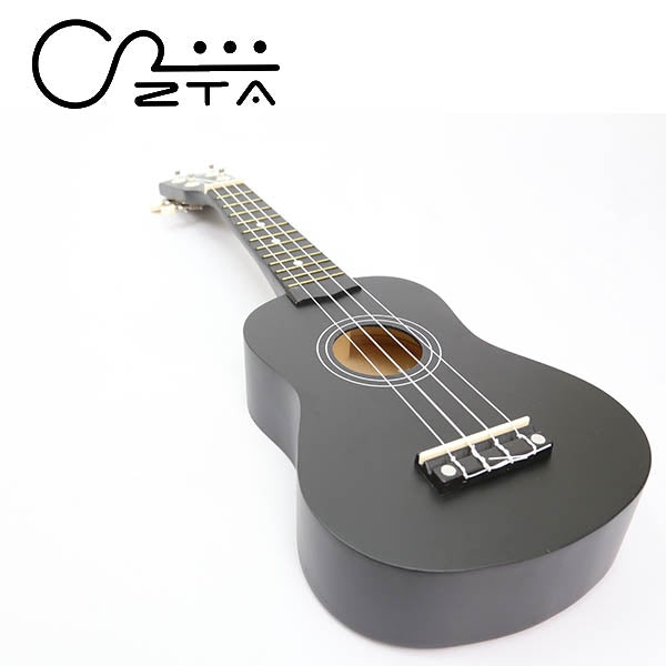 ZTA 21 Inch Soprano Ukulele Hawaii Guitar Beginner Starter Package (Black)