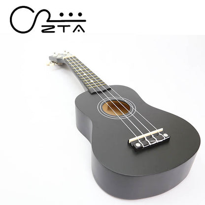 ZTA 21 Inch Soprano Ukulele Hawaii Guitar Beginner Starter Package (Black)