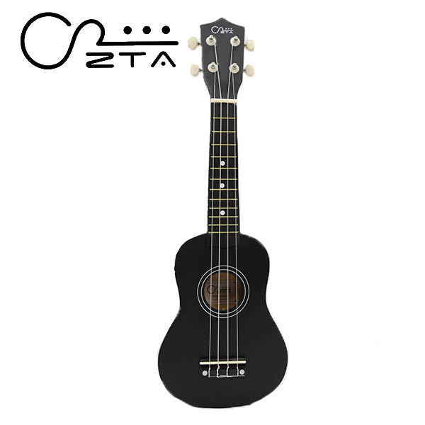 ZTA 21 Inch Soprano Ukulele Hawaii Guitar Beginner Starter Package (Black)