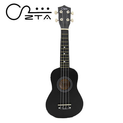 ZTA 21 Inch Soprano Ukulele Hawaii Guitar Beginner Starter Package (Black)