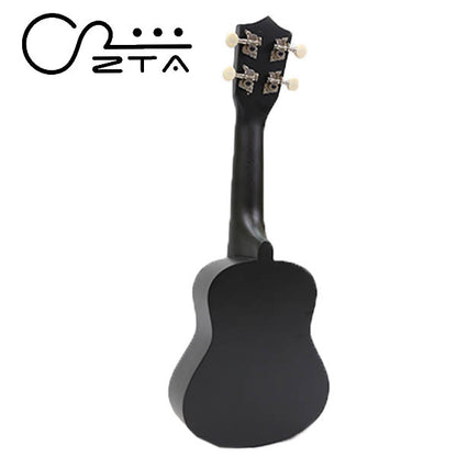 ZTA 21 Inch Soprano Ukulele Hawaii Guitar Beginner Starter Package (Black)