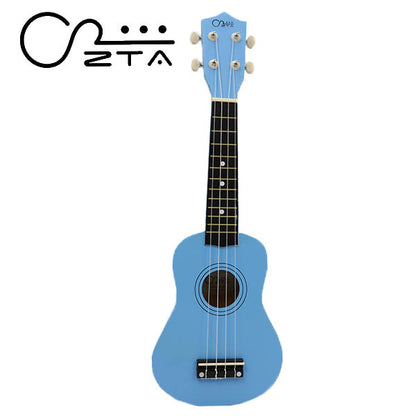 ZTA 21 Inch Soprano Ukulele Hawaii Guitar Beginner Starter Package (Blue)