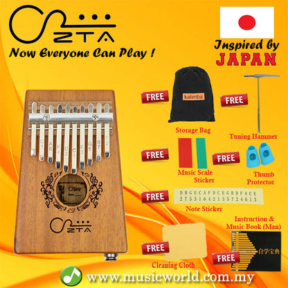 ZTA 10 Key Mahogany Kalimba With EQ Beginner Bundle Thumb Harp Piano Finger Percussion